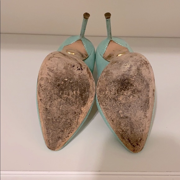 Sergio Rossi Turquoise Embossed 4” Pumps - Picture 6 of 6
